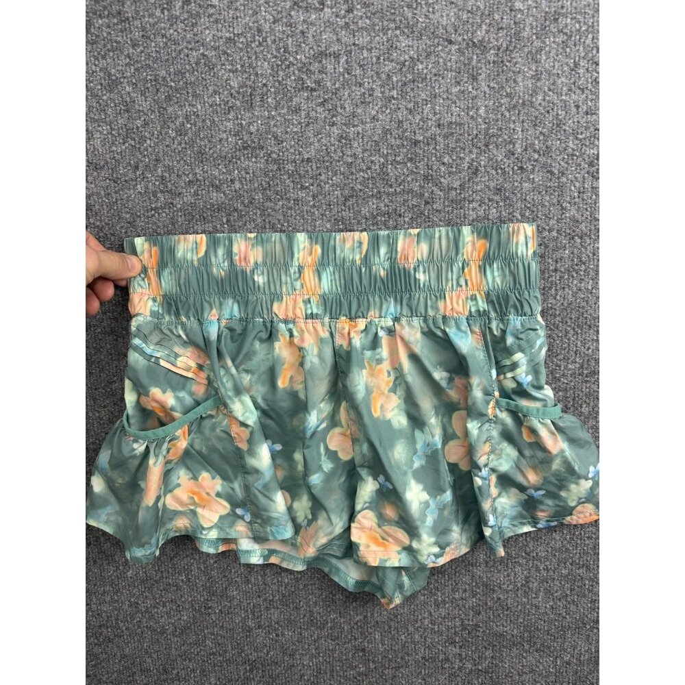 Free People FP Movement Shorts Womens Small Green‎ Floral 'The Way Home'